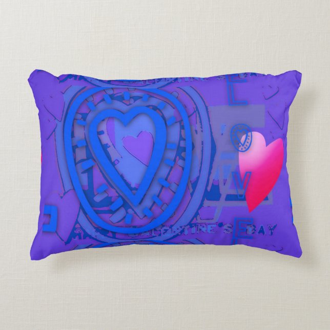 Nested Hearts Valentine's Day Blue Harmony AP Dekokissen (Vorderseite)