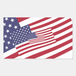 Nested USA Flags US Flagge Rechteckiger Aufkleber