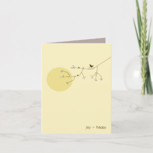 Nesting Bird & Family Baby Danke Note Card
