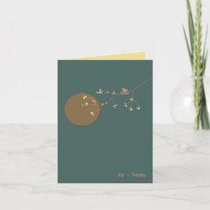 Nesting Bird & Family Baby Danke Note Card