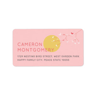 Nesting Bird Family Baby Duschadresse Labels Adressaufkleber
