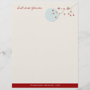 Nesting Bird Family Baby Duschbriefe Briefbogen