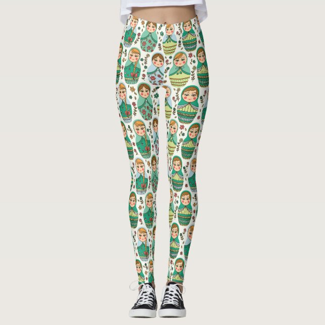Nesting Doll Pattern Leggings (Vorderseite)