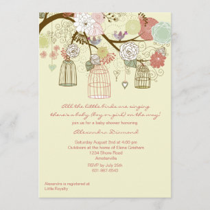 Nesting Floral Baby Shower Einladung
