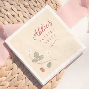 Nesting Party Beeren & Blumen Mädchen Baby Shower Serviette