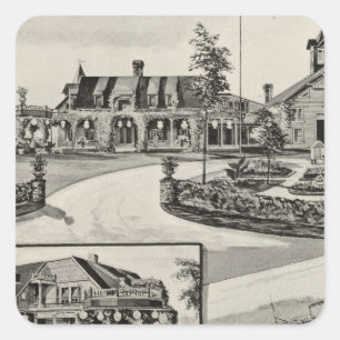 Nestledown, Zebley Bauernhof Quadratischer Aufkleber