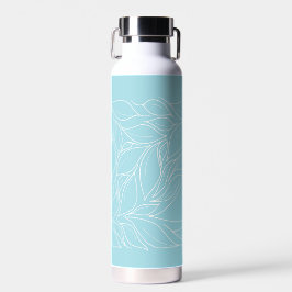 Nestling Blätter auf Aqua Water Flasche