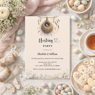 Nestparty-Vogelnest Frühling Eier Babyparty Einladung