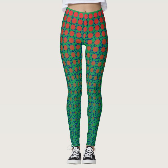 Net Muster 10.blue.wx4 grün BG Leggings (Vorderseite)