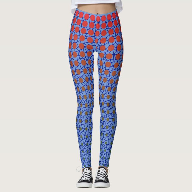 Net Pattern 10.blue.wx4 Lblue BG Leggings (Vorderseite)