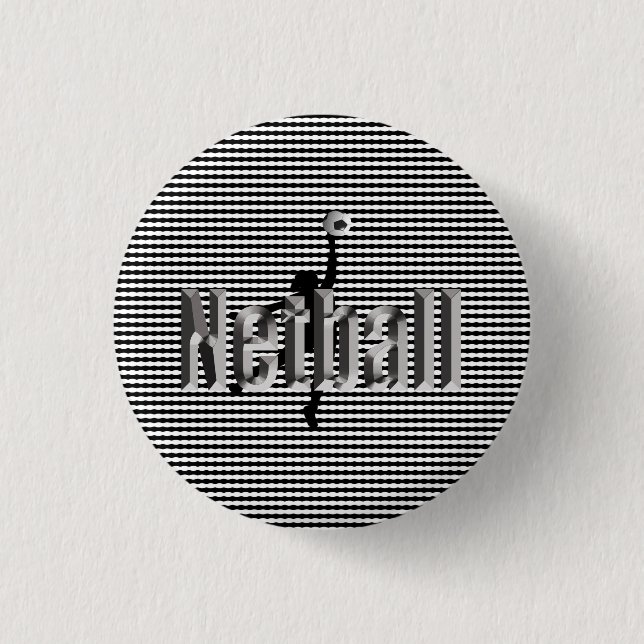 Netball Das Spiel, das runde Abzeichen Button (Vorderseite)