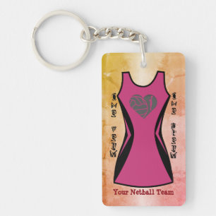 Netball-KleiderThemed personalisierte Schlüsselanhänger