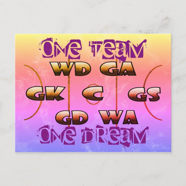 Netball-Positionen Inspirationsslogan Postkarte (Vorderseite)