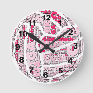 Netball-Positions-Ball-Entwurf Runde Wanduhr