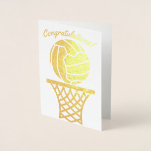 Netball Themed Ball Design Herzlichen Glückwunsch Folienkarte
