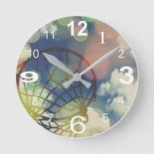 Netball-themenorientierter Bild-Druck-Entwurf Runde Wanduhr