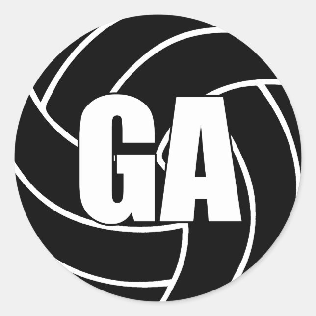 Netball-Zielanschlag, GA, Netball-Team-Sticker Runder Aufkleber (Vorderseite)