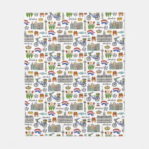 Netherland Gekritzel-Muster Fleecedecke