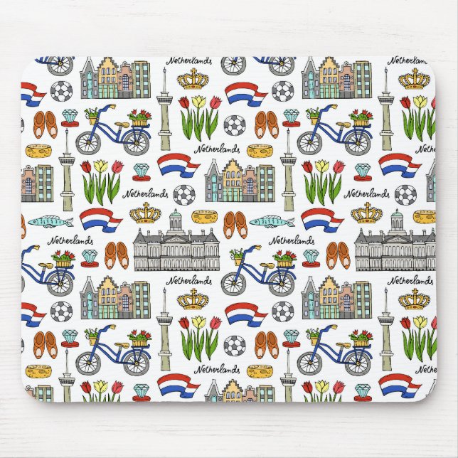 Netherland Gekritzel-Muster Mousepad (Vorne)