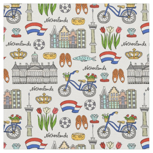Netherland Gekritzel-Muster Stoff (Nahaufnahme)