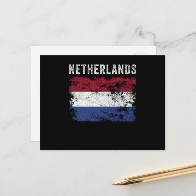 Netherlands Flag Distressed - Dutch Flag Postkarte (Vorderseite/Rückseite Beispiel)