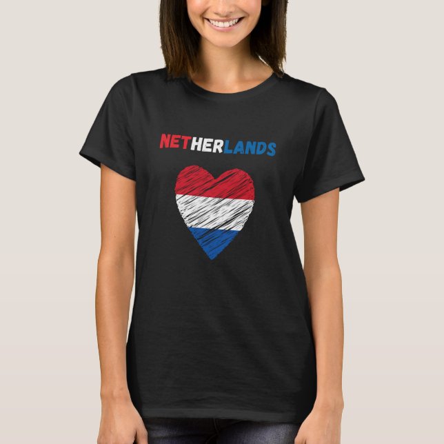 Netherlands Flag Holiday Netherlands Heart Dutch F T-Shirt (Vorderseite)