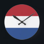 Netherlands Flag Runde Wanduhr<br><div class="desc">Netherlands Flag</div>