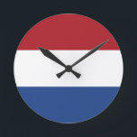Netherlands Flag Runde Wanduhr<br><div class="desc">Netherlands Flag</div>