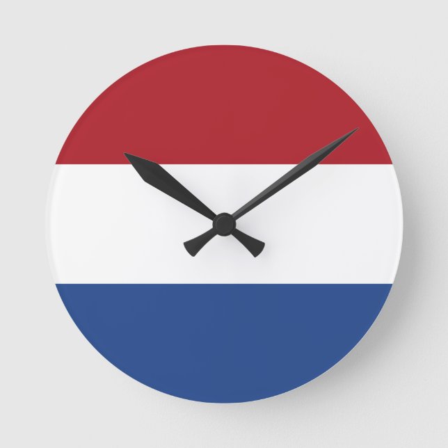 Netherlands Flag Runde Wanduhr (Vorderseite)