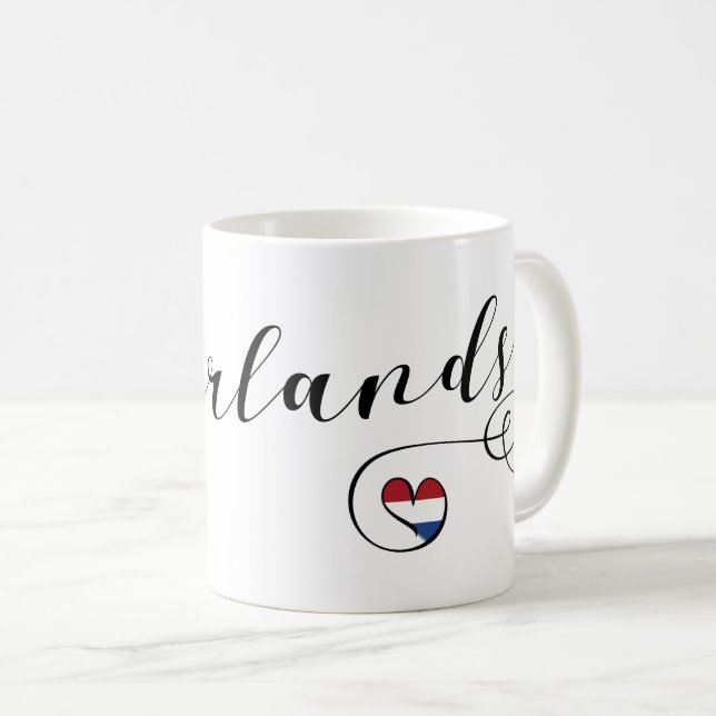 Netherlands Heart Tasse, Dutch Kaffeetasse (VorderseiteRechts)