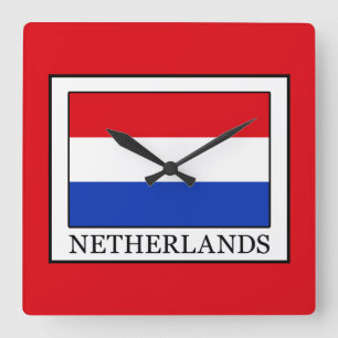 Netherlands Quadratische Wanduhr