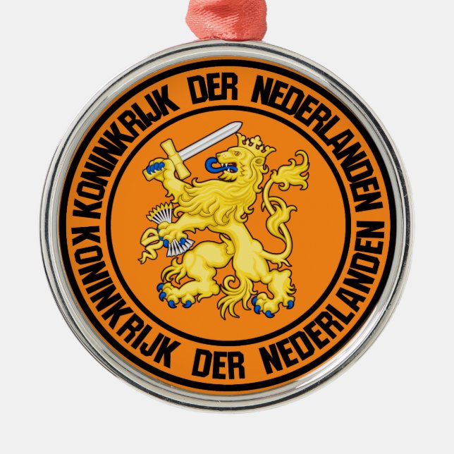 Netherlands Round Emblem Ornament Aus Metall (Vorne)