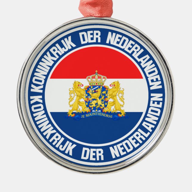Netherlands Round Emblem Ornament Aus Metall (Vorne)