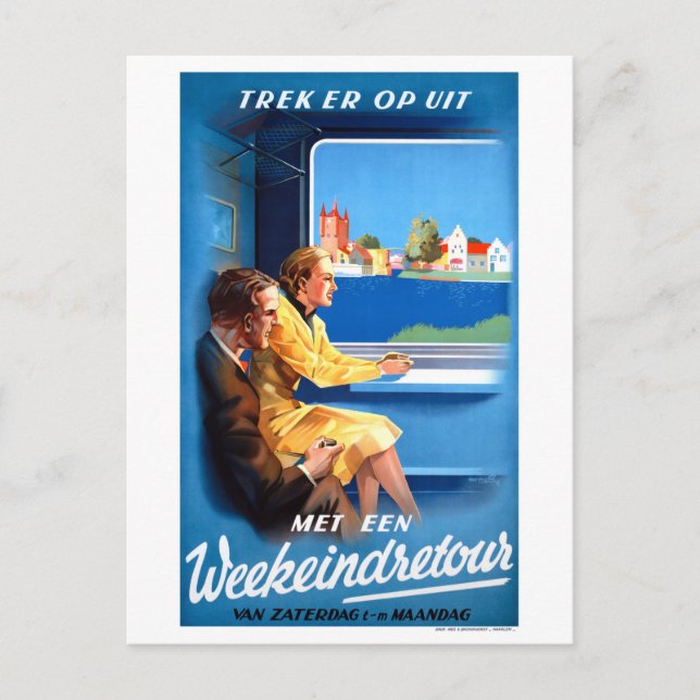 Netherlands Vintage Poster restauriert Postkarte (Vorderseite)