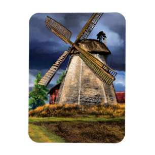 Netherlands Windmill Landscape Magnet