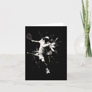 Netll Court Game Paint Splash Dminton Player Boy Karte