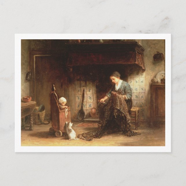 Nets bearbeiten (Öl auf Tafel) Postkarte (Vorderseite)