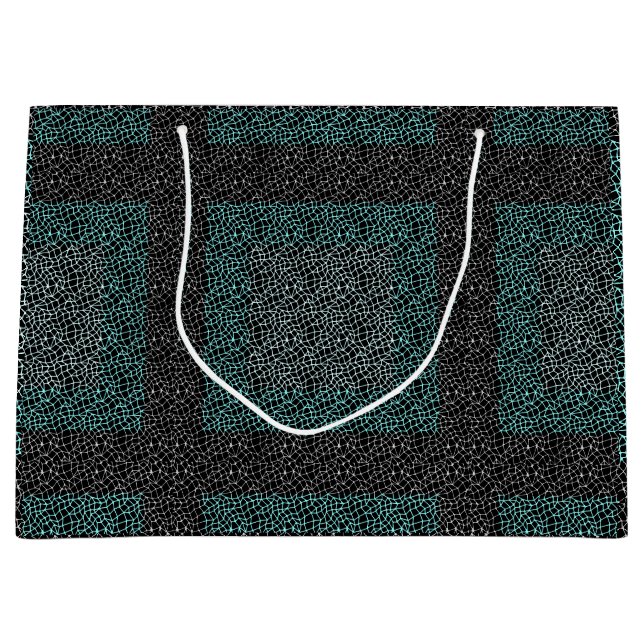 Nets pattern 2 tones.b Black BG Große Geschenktüte (Vorderseite)