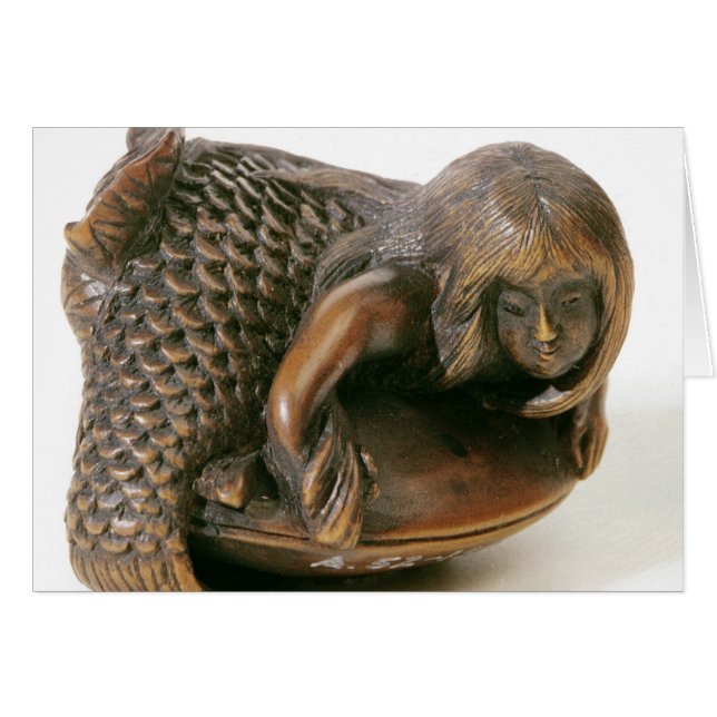 Netsuke a découpé sous forme de sirène (Devant horizontal)