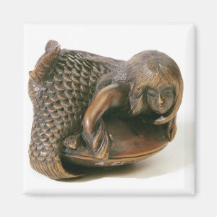 Netsuke geschnitzt in Form einer Meerjungfrau Magnet