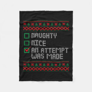 Nett, naughty ein Versuch wurde Weihnachten Männer Fleecedecke
