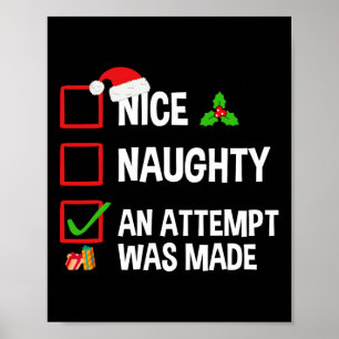 Nett, naughty, ein Versuch wurde zu sonnigen Weihn Poster