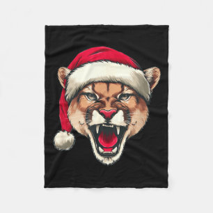 Nett Puma mit Weihnachtsmannmütze für Weihnachtska Fleecedecke