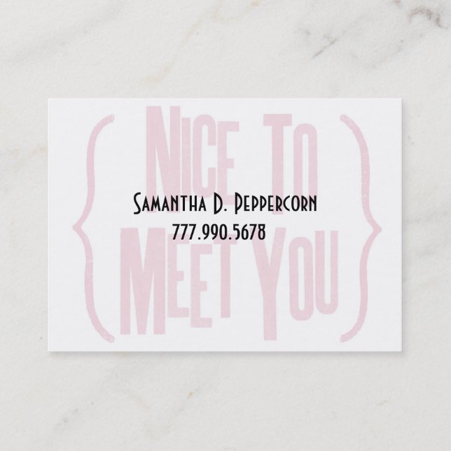 Nett, Sie zu treffen Visitenkarte (Rückseite)