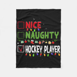 Nett Unartiger Hockeyspieler Familien Weihnachten  Fleecedecke