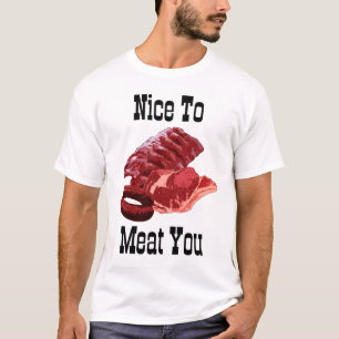 "NETT ZUM FLEISCH SIE!" /Grill-Spaß T-Shirt
