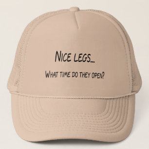 Nette Beine wann sie tun, öffnen sich Truckerkappe