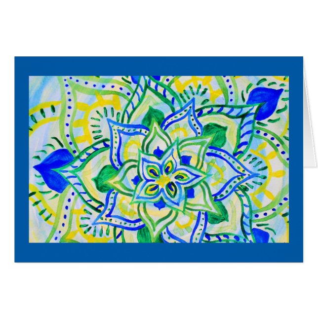 Nette BlumenAquarell-Mandala (Vorderseite (Horizontal))