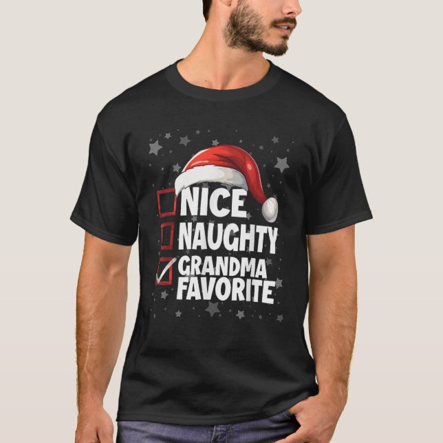 Nette Böse Oma Lieblings Spaß Weihnachtsmann Chris T-Shirt (Vorderseite)