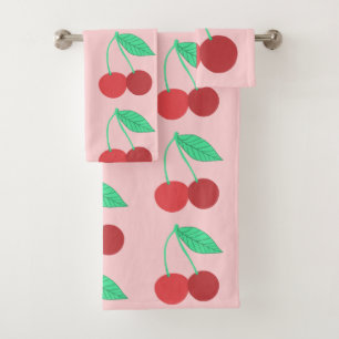 Nette Kirschfruchtiges Rosa Badhandtuch Set